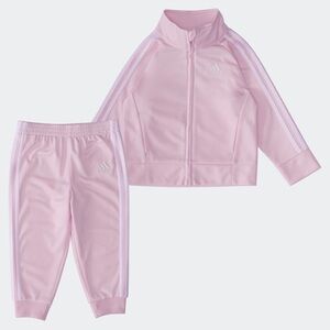 NWT Adidas Baby Girls Pink Tracksuit Set Jacket & Joggers 18M Adorable